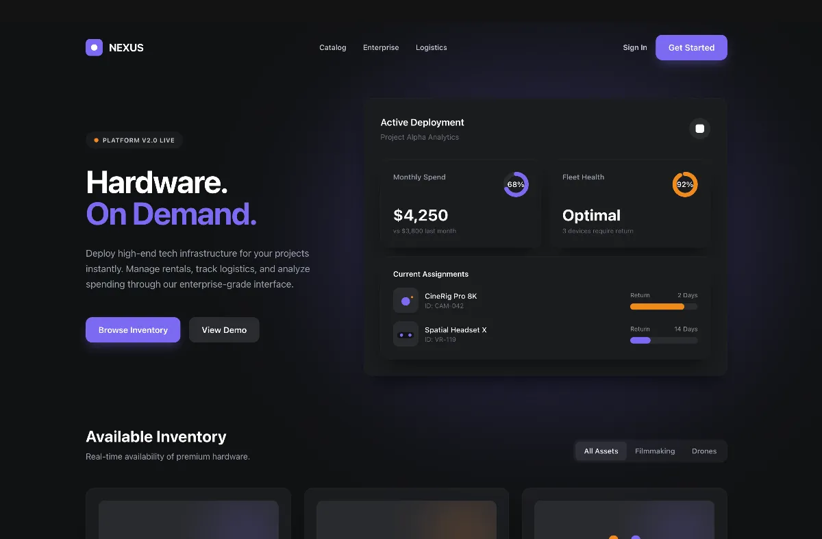 Design a SaaS analytics dashboard web app with a sidebar, top KPI cards, and a revenue over time area chart