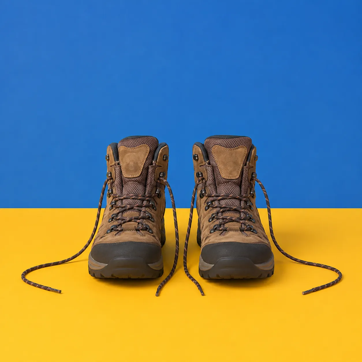 Laces and leather grain read sharply against a ground with no texture at all.
