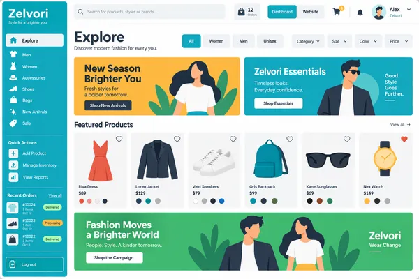 Flat Solid-Color Interface