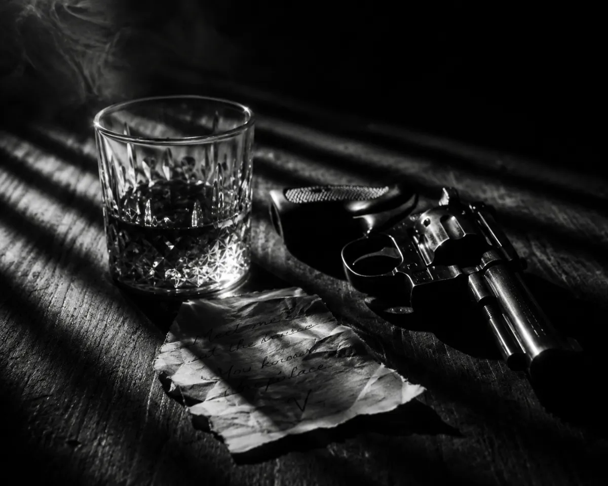 Every object on the table shares one consistent shadow and tone.