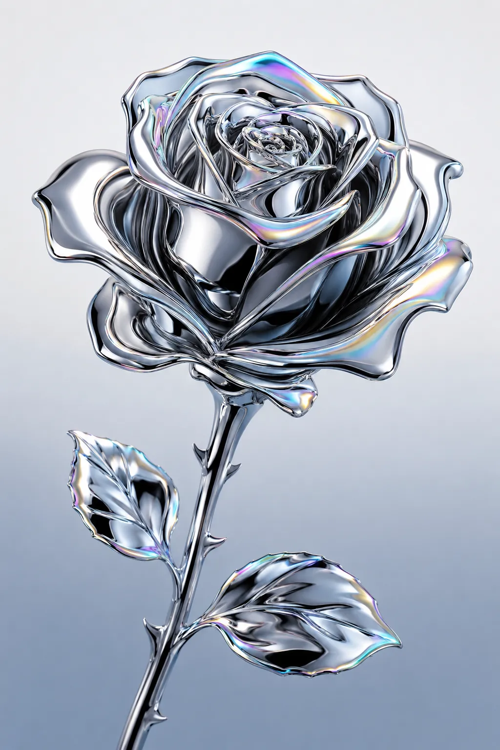 A rose whose every petal edge picks up the same treatment across the bloom.