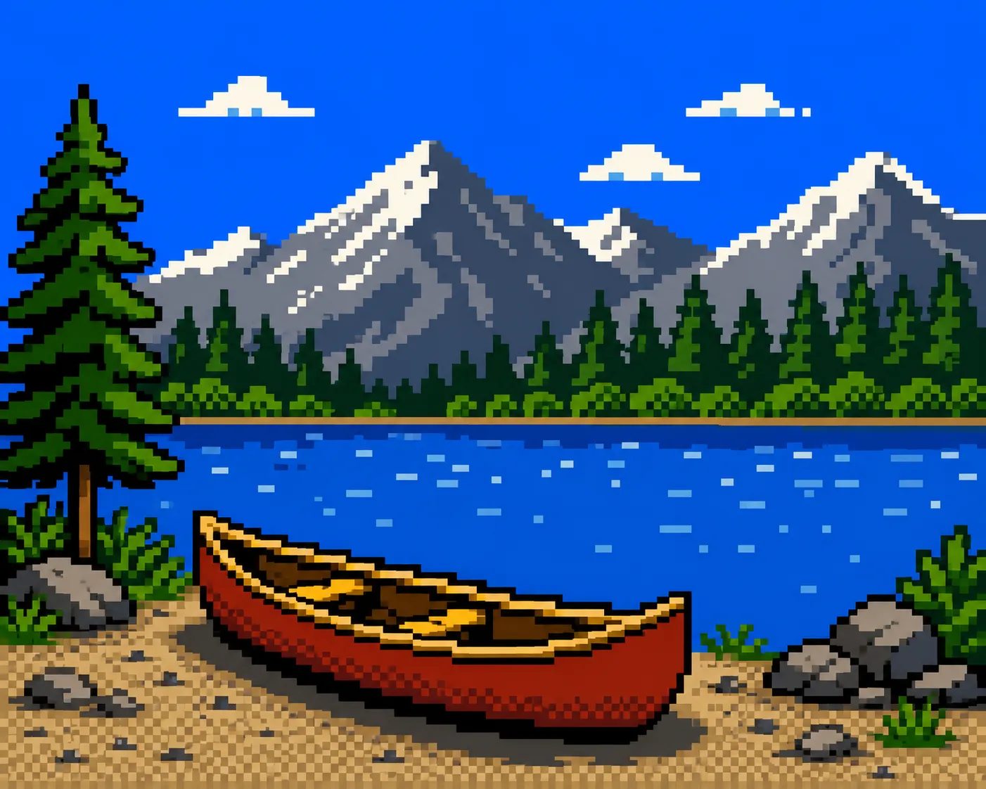 The water fades by checkerboard rather than by blend, as the hardware required.