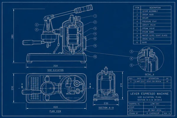 White-Line Blueprint Drafting
