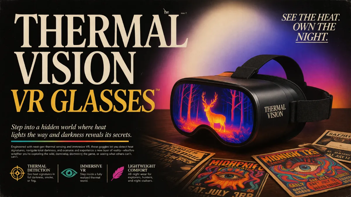 Design a poster for a Thermal Vision VR Glasses