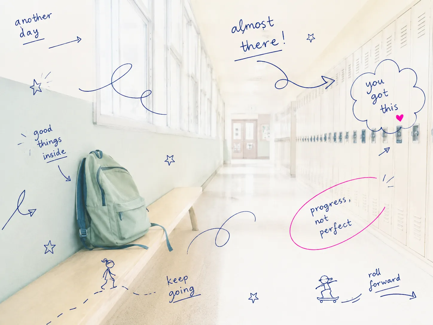 Handwriting crosses the subject at a slight angle with an uneven baseline.