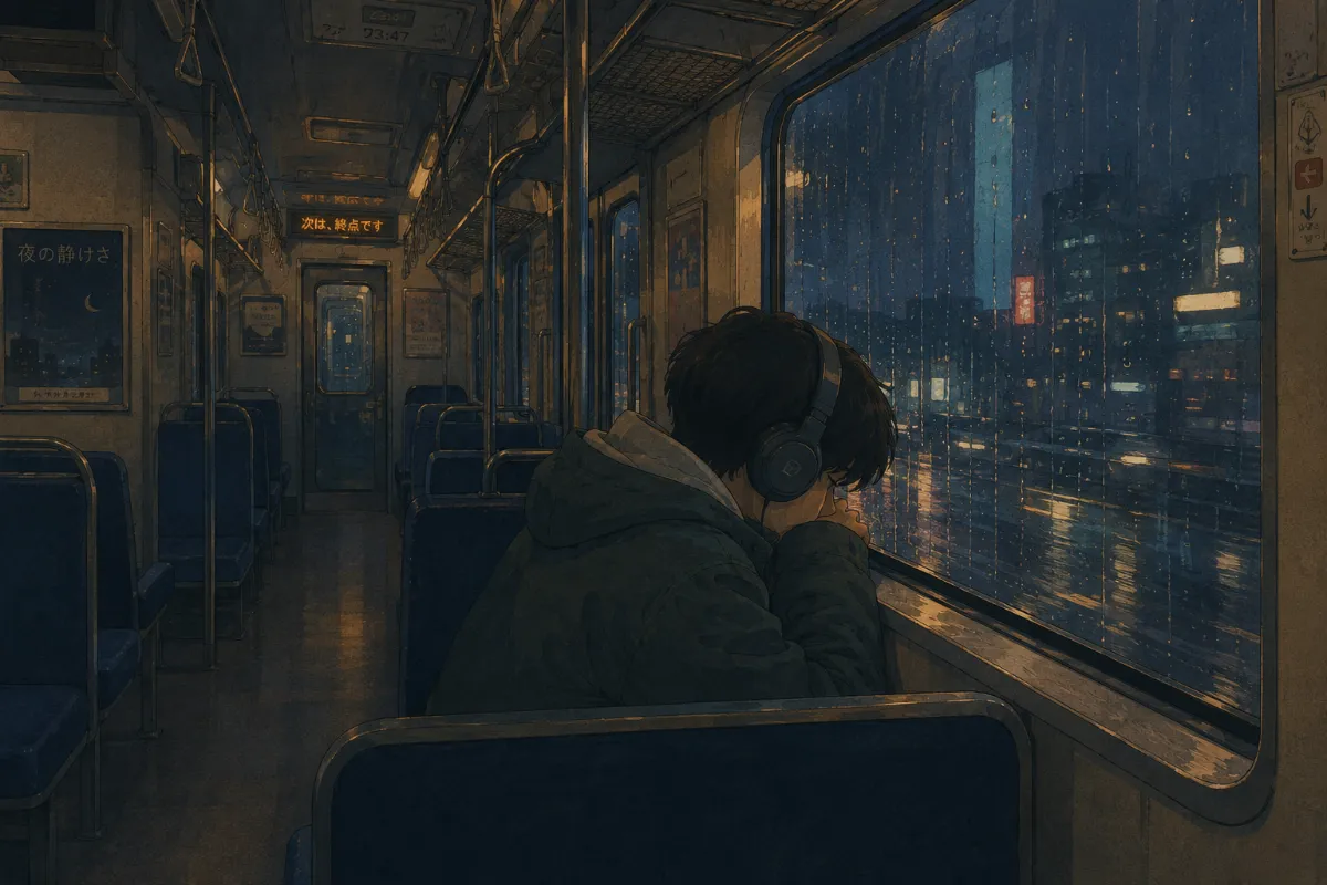 Person on a night train
