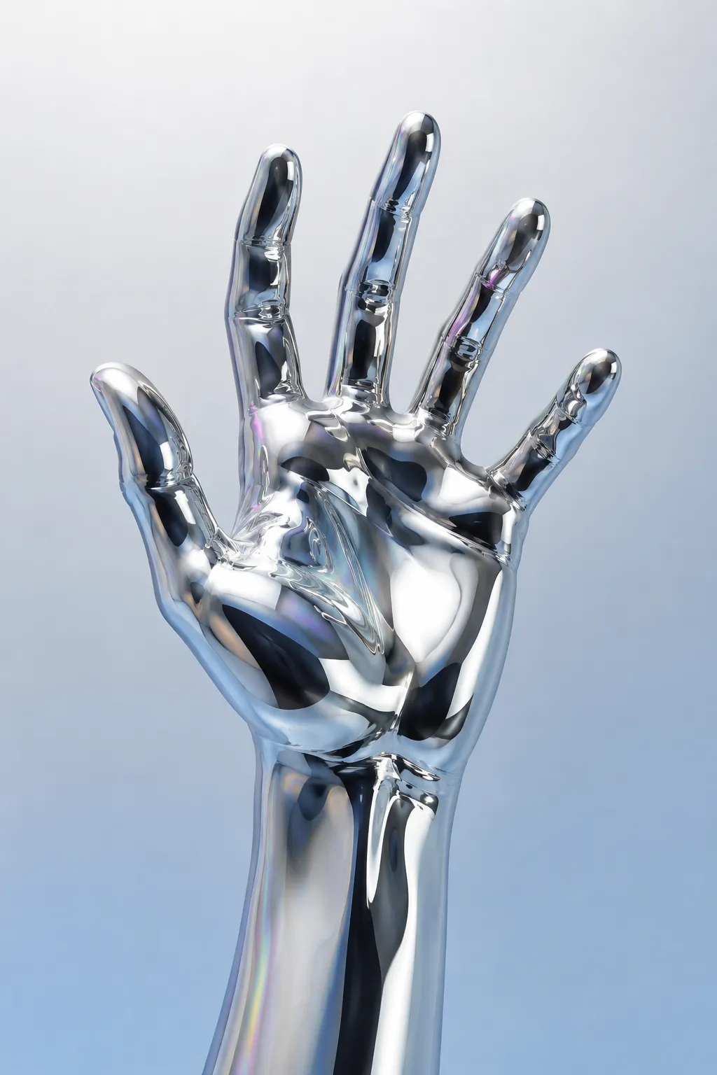 A hand whose fingers and palm hold a consistent surface across the whole form.